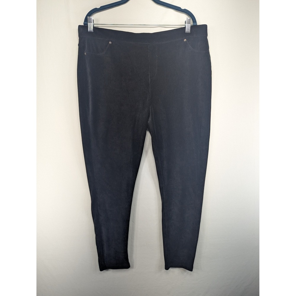Simply Vera Vera Wang Black Corduroy Leggings High Rise Pull On XL RN62856